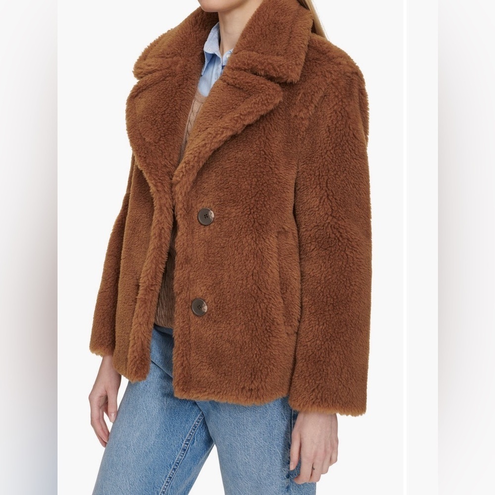 Cole Haan Brown Teddy Jacket 52%. Wool Sz  L